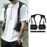 Two Pockets Woman Men Fanny Pack Punk Two Pockets Harness Chest Rig Bag Hip-Hop Tactical Streetwear Phone pocket Waist Pack G174