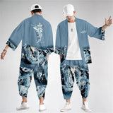 Two-piece Suit XXS-6XL Loose Japanese Cardigan Women Men Cosplay Yukata Clothing Harajuku Samurai Kimono + Pants Sets