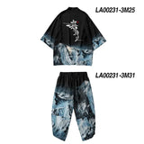 Two-piece Suit XXS-6XL Loose Japanese Cardigan Women Men Cosplay Yukata Clothing Harajuku Samurai Kimono + Pants Sets