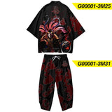 Two-piece Suit XXS-6XL Loose Japanese Cardigan Women Men Cosplay Yukata Clothing Harajuku Samurai Kimono + Pants Sets