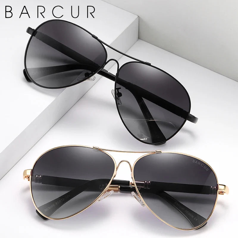 BARCUR Original Men Sunglasses Polarized Anti Blue Light Protect Men's Sun Glasses Women Pilot UV400 Eyewear