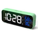 Music LED Digital Alarm Clock Voice Control Temperature Humidity Display Desktop Clocks Home Table Decoration Built-in 1200mAh