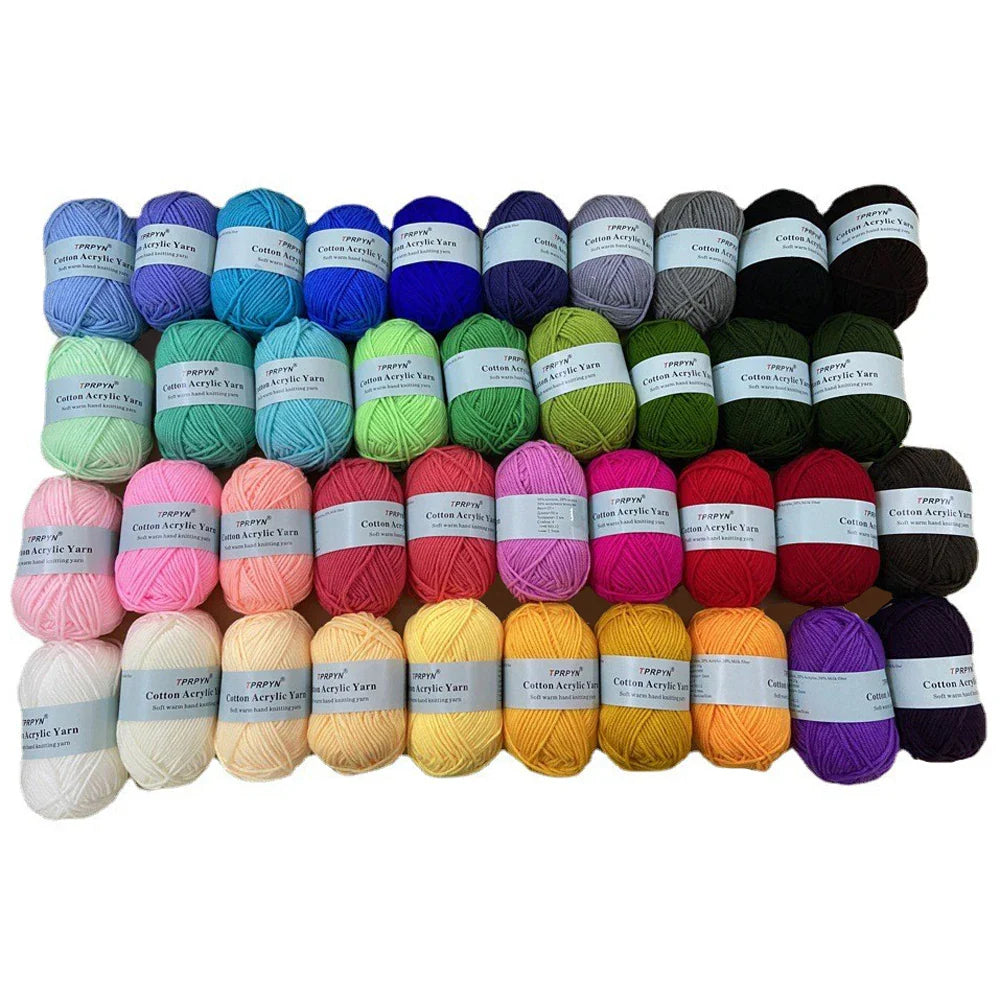 TPRPYN 12Pc Milk Cotton Yarn For Hand Knitting Acrylic Wool Knit Yarn Crochet Scarf Hat Yarn DIY Line Threads Handmade