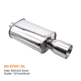 Car Exhaust Muffler Pipes Tailpipe System Racing Sport Mufflers Turbo Sound Boost Stainless Steel 63mm Double Inlet Outlet