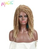 MAGIC 22Inch Synthetic Hair Wigs For Black Women Crochet Braids Twist Jumbo Dread Faux Locs Hairstyle Long Afro Brown Hair