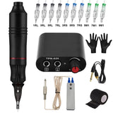 Tattoo Machine Pen Kits Power Supply Rotary Gun With Cartridges Needles Permanent Makeup Machine for Tattoo Artis Beginner Set