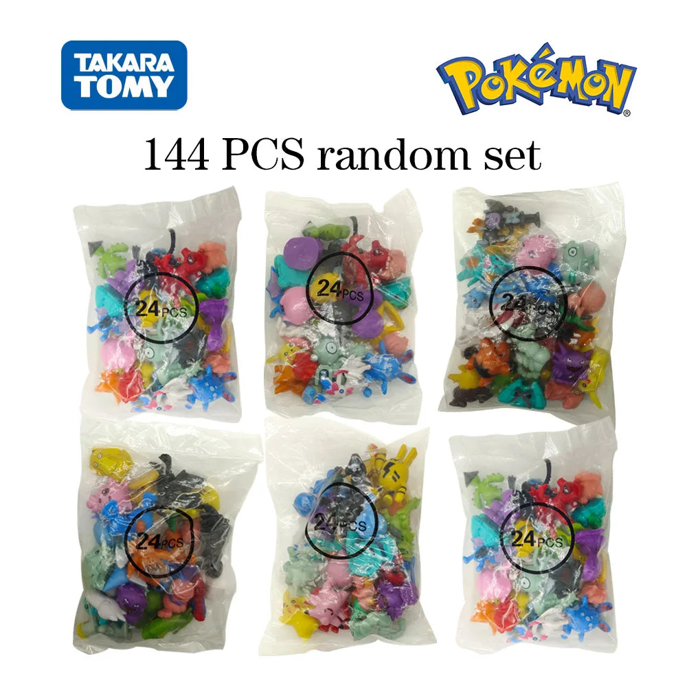 Pokemon Mini Figures 2-3CM  Anime Action Pikachu 24-144 Not Repeating Model Toy Kid Collect Dolls Birthday Gift Give Pokémon Bag