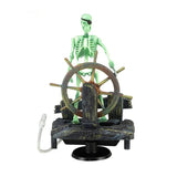 Pirate Captain Aquarium Artificial Ornament  Landscape Skeleton on Wheel Action Figures Fish Tank Decorations