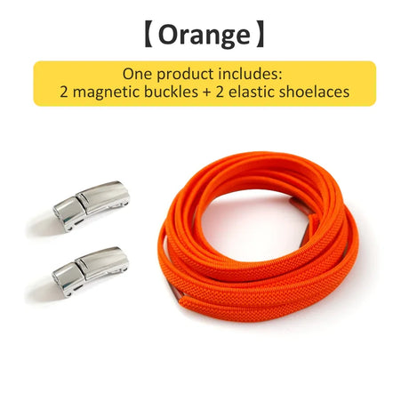 New Elastic Magnetic Shoelaces No Tie Lazy Shoes Laces Kids Adult Sneaker Shoelace  Metal Cross Lock  Flat Shoestring Buckle