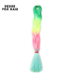 Desire for Hair 5Packs Synthetic Braiding Hair Christmas Colors Mix Tinsel Glitter Green Synthetic Hair Extensions Jumbo Braids