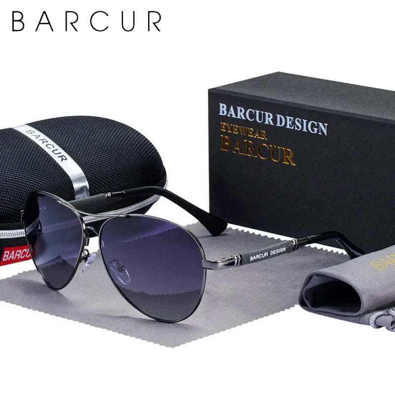 BARCUR Original Men Sunglasses Polarized Anti Blue Light Protect Men's Sun Glasses Women Pilot UV400 Eyewear