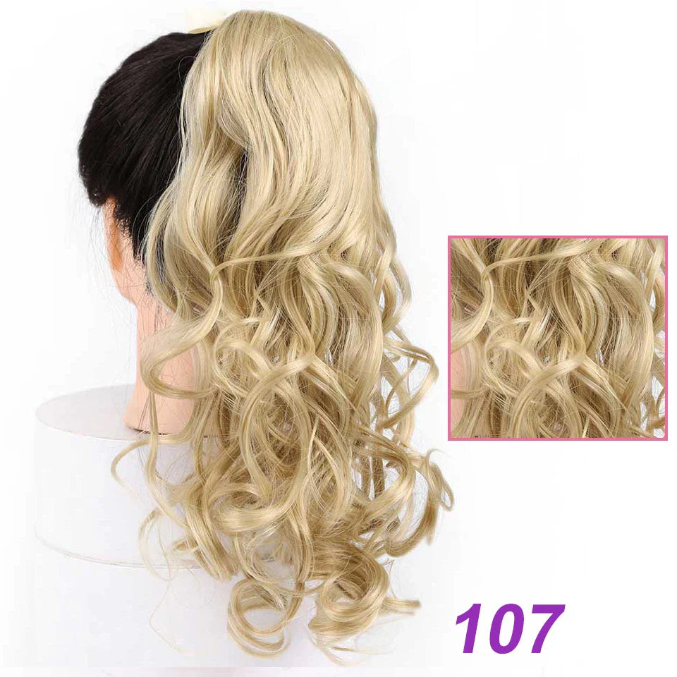 AS  Synthetic Retro Ponytail with Comb Europen Princess Curly Puff Ponytail Clip in Hair Tail Natural False Hair Extension