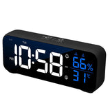 Music LED Digital Alarm Clock Voice Control Temperature Humidity Display Desktop Clocks Home Table Decoration Built-in 1200mAh