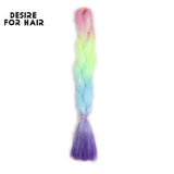 Desire for Hair 5Packs Synthetic Braiding Hair Christmas Colors Mix Tinsel Glitter Green Synthetic Hair Extensions Jumbo Braids