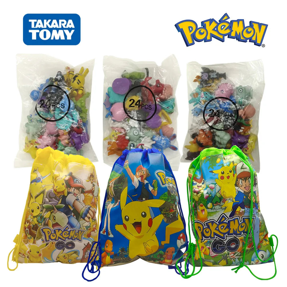 Pokemon Mini Figures 2-3CM  Anime Action Pikachu 24-144 Not Repeating Model Toy Kid Collect Dolls Birthday Gift Give Pokémon Bag