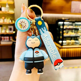 Pokemon Keychain Anime Figures Pikachu Cartoon Key Chain Charmander Psyduck Fashion Bag Keyring Pendant Accessories Toy Kid Gift