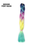 Desire for Hair 5Packs Synthetic Braiding Hair Christmas Colors Mix Tinsel Glitter Green Synthetic Hair Extensions Jumbo Braids