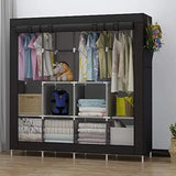 UDEAR Portable Closet Large Wardrobe Closet Clothes Organizer with 6 Storage Shelves（black/grey/beige）optional