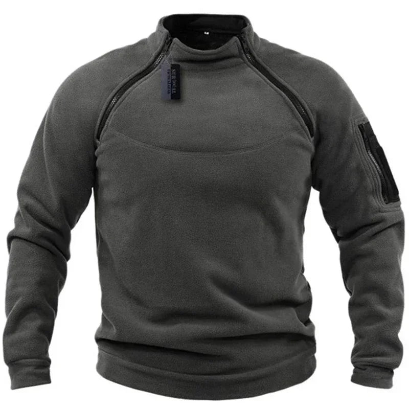 US Men's Tactical Outdoor Polar Fleece Jacket Hunting Clothes Warm Zippers Pullover Men Windproof Coat Thermal Hiking Underwear