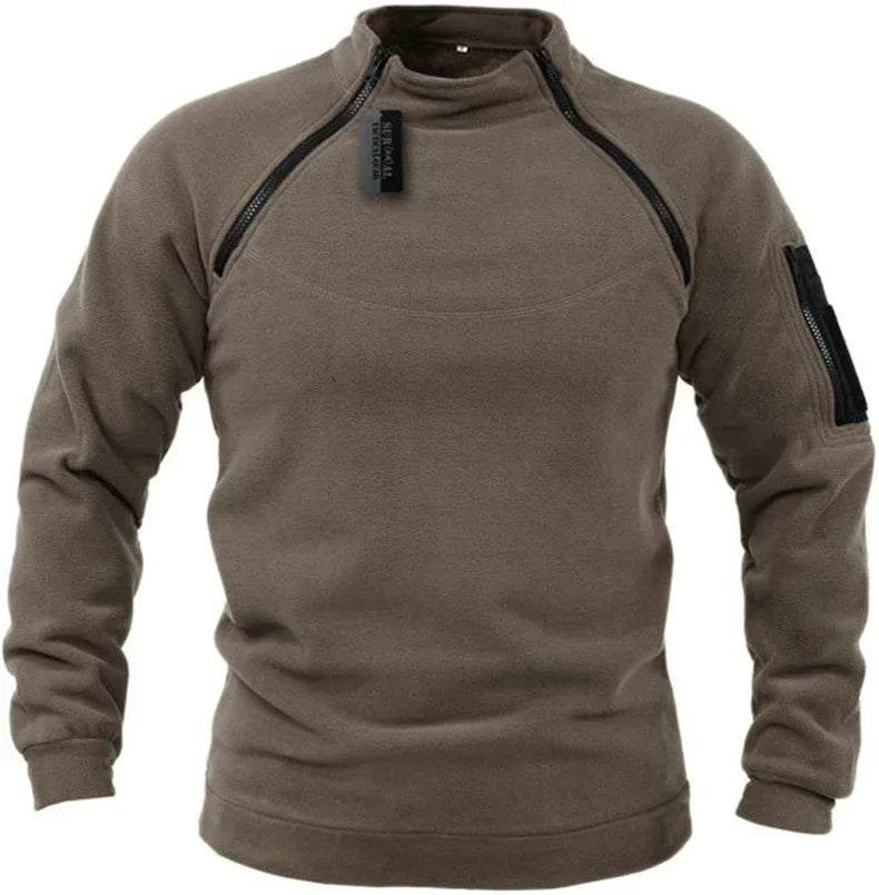 US Men's Tactical Outdoor Polar Fleece Jacket Hunting Clothes Warm Zippers Pullover Men Windproof Coat Thermal Hiking Underwear