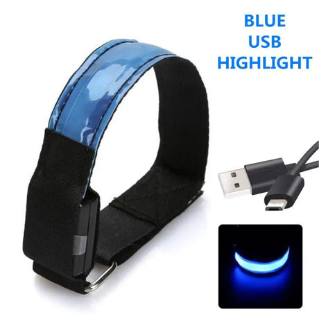 USB Charging LED Luminous Night Running Armband Bracelet Outdoor Sports Reflective Safety Belt Bicycle Cycling Luminous Arm Band