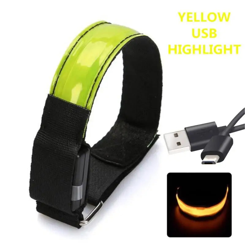 USB Charging LED Luminous Night Running Armband Bracelet Outdoor Sports Reflective Safety Belt Bicycle Cycling Luminous Arm Band