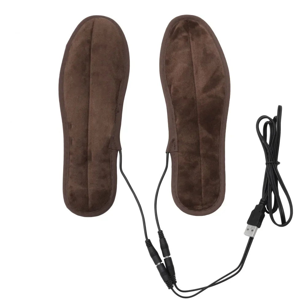 USB Electric Powered Plush Fur Heating Insoles Winter Keep Warm Foot Shoes  Keep Warm Insole Heated Insole Unisex