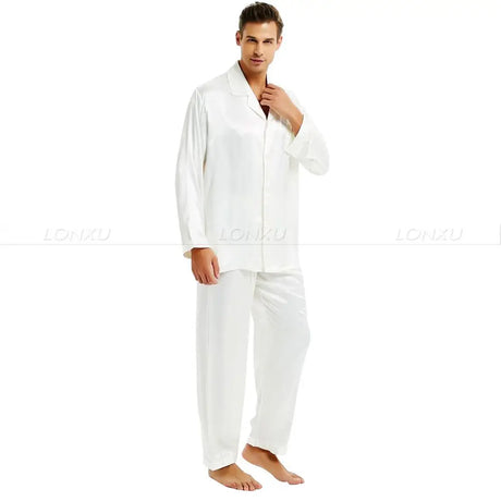 Mens Silk Satin Pajamas Set  Pajama Pyjamas Set  PJS  Set  Sleepwear  Loungewear  S,M,L,XL,2XL,3XL,4XL__Perfect  Gifts