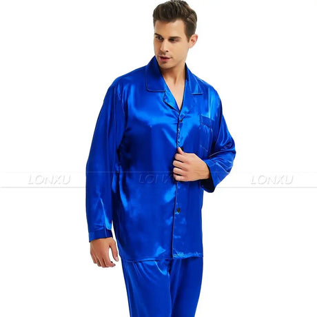 Mens Silk Satin Pajamas Set  Pajama Pyjamas Set  PJS  Set  Sleepwear  Loungewear  S,M,L,XL,2XL,3XL,4XL__Perfect  Gifts