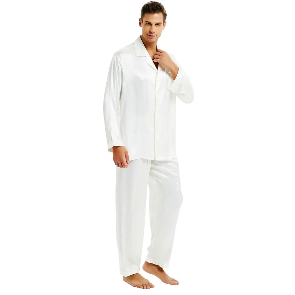 Mens Silk Satin Pajamas Set  Pajama Pyjamas Set  PJS  Set  Sleepwear  Loungewear  S,M,L,XL,2XL,3XL,4XL__Perfect  Gifts