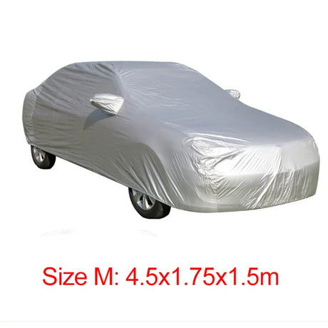 Universal Full Car Covers Snow Ice Dust Sun UV Shade Cover Foldable Light Silver Auto Car Outdoor Protector Cover Not Waterproof