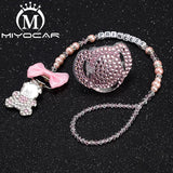 MIYOCAR custom pacifier clip dummy clip pacifier holder with pacifier set princess style bling bling set unique gift SP001