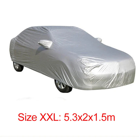 Universal Full Car Covers Snow Ice Dust Sun UV Shade Cover Foldable Light Silver Auto Car Outdoor Protector Cover Not Waterproof