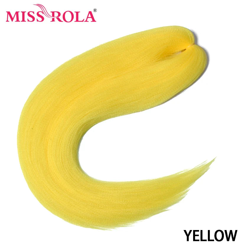 MISS ROLA Synthetic Kanekalon Hair Jumbo Braids 24 Inches100g Yaki Straight Hair Extension Pre Stretched Blonde Pink Wholesale