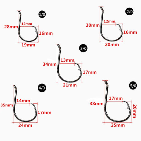 150pcs Circle Fishing Hooks Saltwater Fly Carp Offset Octopus Hooks Single Bait Jig Worm Assist Barbed Fishhook Pesca Assorted