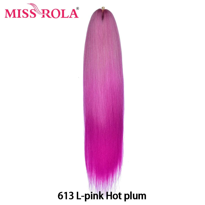 MISS ROLA Synthetic Kanekalon Hair Jumbo Braids 24 Inches100g Yaki Straight Hair Extension Pre Stretched Blonde Pink Wholesale