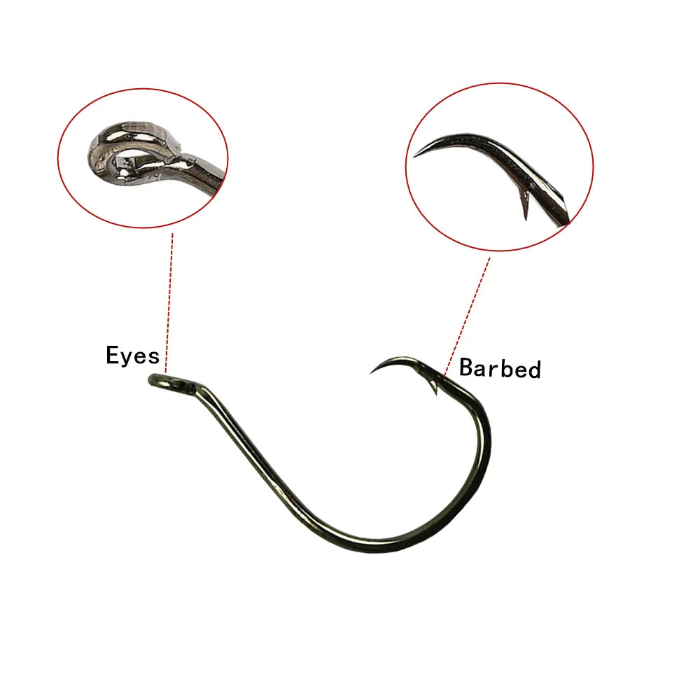 150pcs Circle Fishing Hooks Saltwater Fly Carp Offset Octopus Hooks Single Bait Jig Worm Assist Barbed Fishhook Pesca Assorted