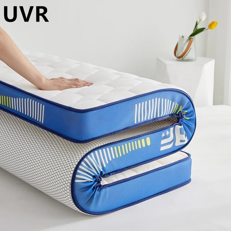 UVR Natural Latex Mattress High Rebound Memory Foam Filling Student Tatami Bedroom Hotel Folding Double Mattress Full Size