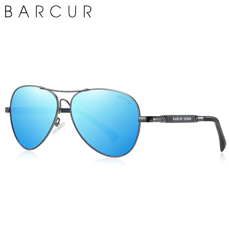 BARCUR Original Men Sunglasses Polarized Anti Blue Light Protect Men's Sun Glasses Women Pilot UV400 Eyewear