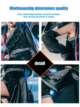 ZZL K-pop Stage Urban Dance Costume Girl Clothes Sequin Black Dancer Outfits Cool Kids Jazz Catwalk Children Performance Singer