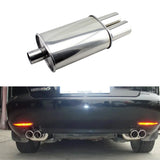 Car Exhaust Muffler Pipes Tailpipe System Racing Sport Mufflers Turbo Sound Boost Stainless Steel 63mm Double Inlet Outlet