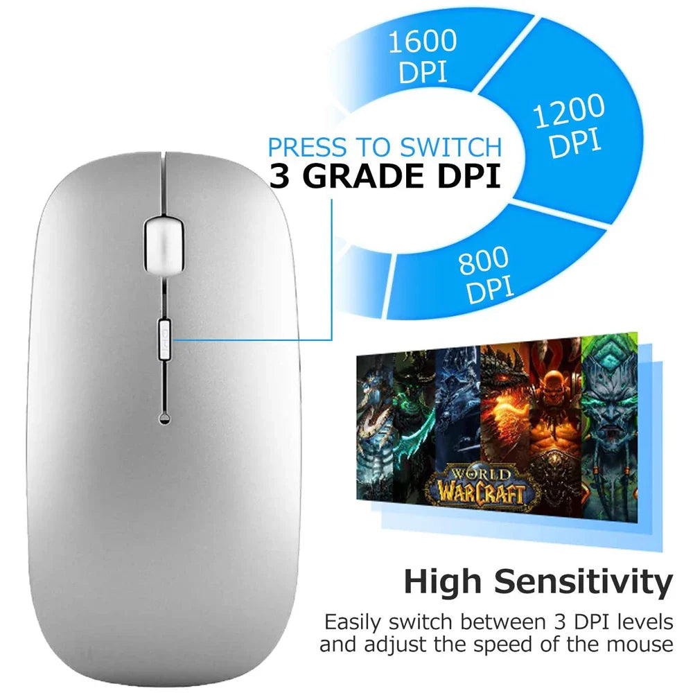 Bluetooth Keyboard Mouse Combo Ultra-Slim Mute Keycap Wireless Bluetooth Mouse Mice for Mac iPad iPhone iOS Android Windows