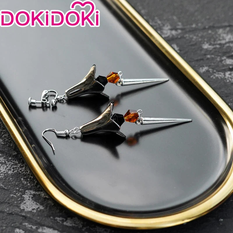 IN STOCK Zhongli Dyeing Gradient Wig Cosplay Game Genshin Impact DokiDoki Cosplay Wig Free Wig Cap Zhong Li Earrings Christmas