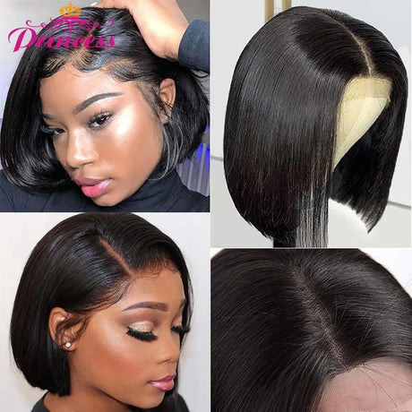 Straight Bob Human Hair Wigs 4x4 Lace Closure Bob Wigs Straight Short Bob Wig Brazilian Lace front Human Hair wigs Princess Hair