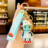 Pokemon Keychain Anime Figures Pikachu Cartoon Key Chain Charmander Psyduck Fashion Bag Keyring Pendant Accessories Toy Kid Gift