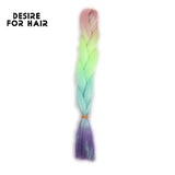 Desire for Hair 5Packs Synthetic Braiding Hair Christmas Colors Mix Tinsel Glitter Green Synthetic Hair Extensions Jumbo Braids