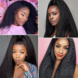 Kinky Straight V Part Wig Human Hair Wigs For Women 180 Density Brazilian Human Hair Upgrade U part Wig No Glue No Leave Out