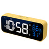 Music LED Digital Alarm Clock Voice Control Temperature Humidity Display Desktop Clocks Home Table Decoration Built-in 1200mAh