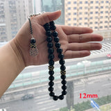 Natural Black Agates rosary Muslim Tasbih gift islam misbaha Man's Onxy prayer beads Eid ramadan Gift for men