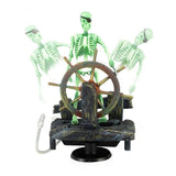 Pirate Captain Aquarium Artificial Ornament  Landscape Skeleton on Wheel Action Figures Fish Tank Decorations